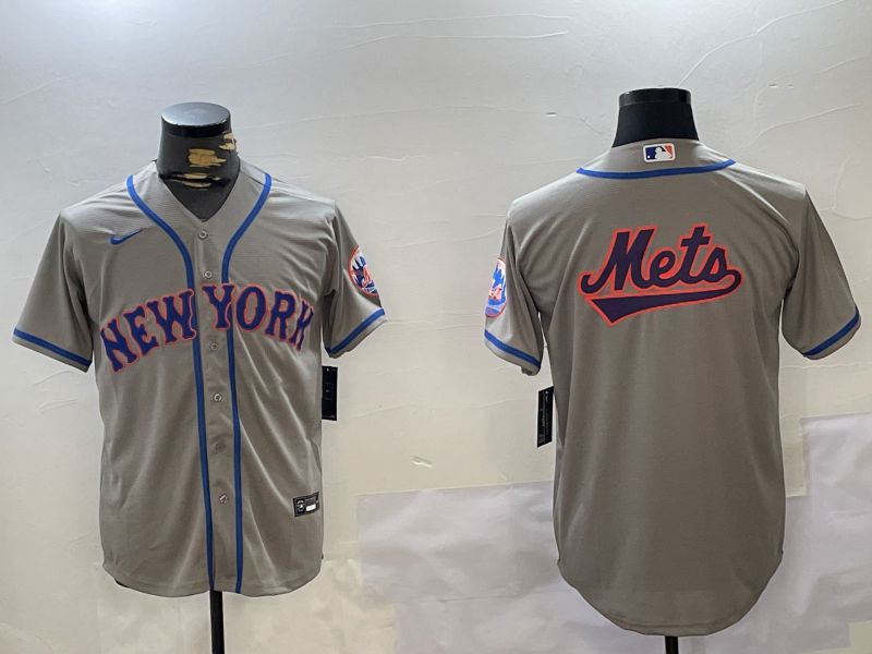 Men New York Mets Blank Grey Game 2024 Nike MLB Jersey style 11->new york mets->MLB Jersey
